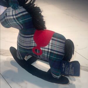 GAP Plaid Rocking Horse with Red Accents